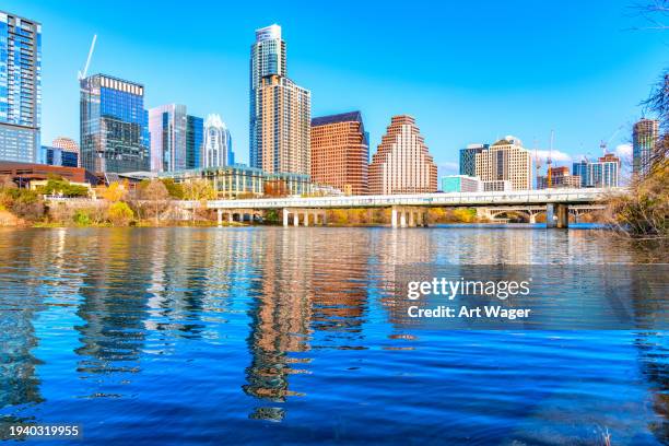 downtown austin skyline - austin texas landmarks stock pictures, royalty-free photos & images