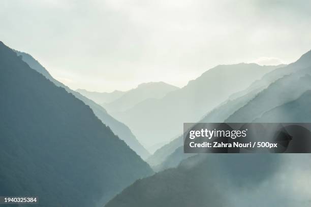 scenic view of mountains against sky,mazandaran province,iran - nouri stock pictures, royalty-free photos & images