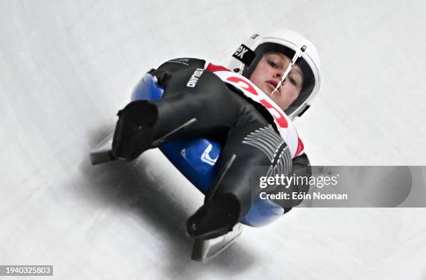 Gangwon , South Korea - 20 January 2024; Maggie Dowling of New Zealand competes in the luge event during day one of the Winter Youth Olympic Games...