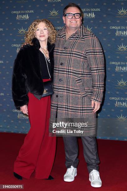 Kelly Hoppen and Alan Carr attend the European Premiere of Cirque du Soleil's "Alegría: In A New Light" at the Royal Albert Hall on January 17, 2024...