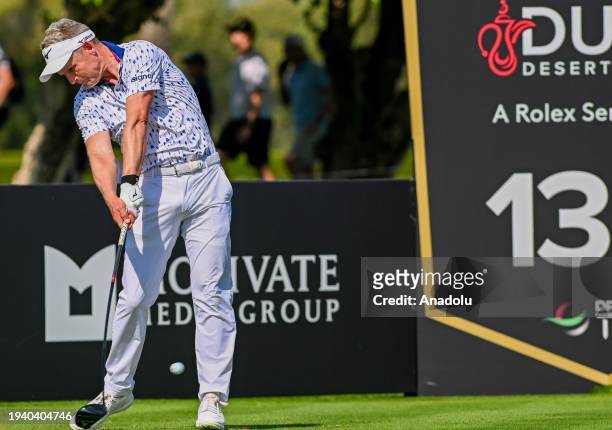Luke Donald of England in action during the 'Hero Dubai Desert Classic' Golf tournament in Dubai, United Arab Emirates on January 20, 2024.