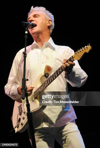 David Byrne performs during Bonnaroo 2009 on June 12, 2009 in Manchester, Tennessee.