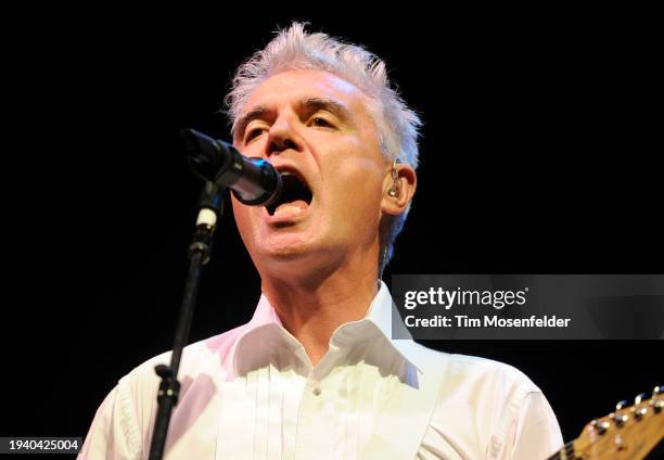 David Byrne performs during Bonnaroo 2009 on June 12, 2009 in Manchester, Tennessee.