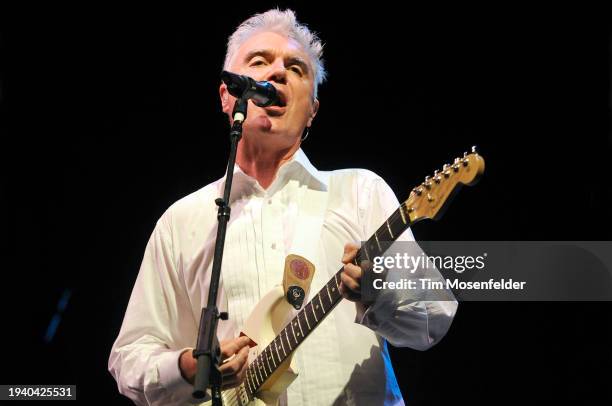 David Byrne performs during Bonnaroo 2009 on June 12, 2009 in Manchester, Tennessee.