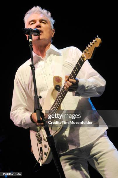 David Byrne performs during Bonnaroo 2009 on June 12, 2009 in Manchester, Tennessee.