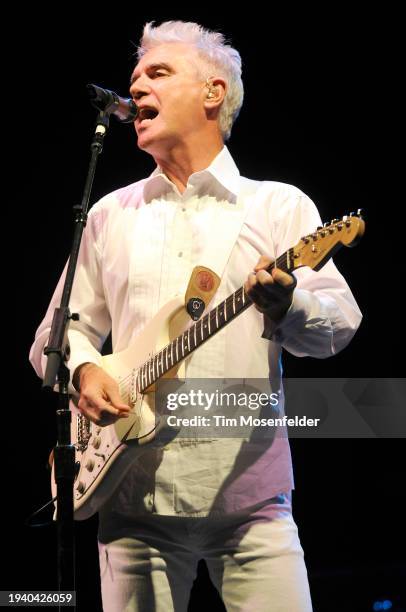 David Byrne performs during Bonnaroo 2009 on June 12, 2009 in Manchester, Tennessee.