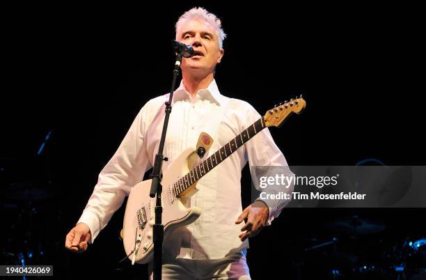 David Byrne performs during Bonnaroo 2009 on June 12, 2009 in Manchester, Tennessee.