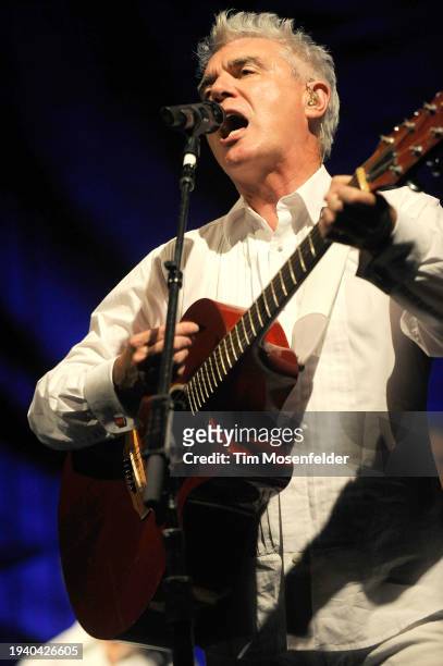 David Byrne performs during Bonnaroo 2009 on June 12, 2009 in Manchester, Tennessee.