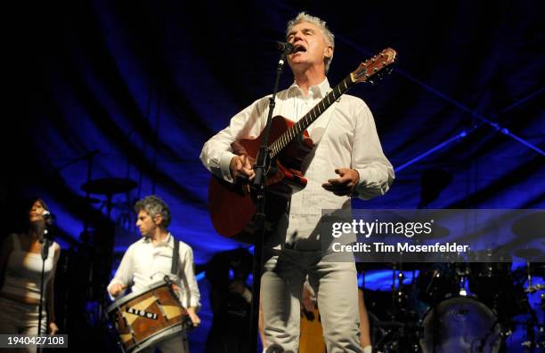 David Byrne performs during Bonnaroo 2009 on June 12, 2009 in Manchester, Tennessee.