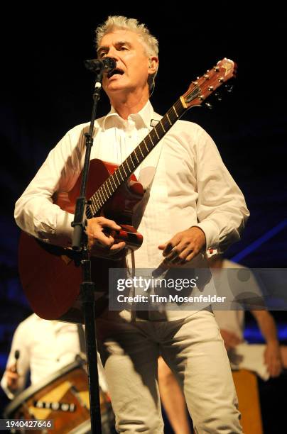 David Byrne performs during Bonnaroo 2009 on June 12, 2009 in Manchester, Tennessee.