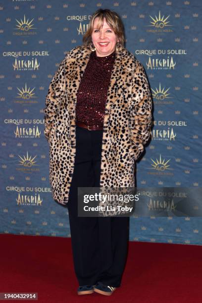 Kerry Godliman attends the European Premiere of Cirque du Soleil's "Alegría: In A New Light" at the Royal Albert Hall on January 17, 2024 in London,...