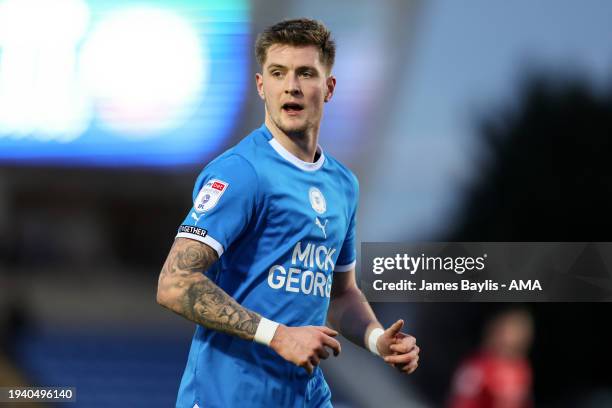 Josh Knight of Peterborough United during the Sky Bet League One match between Peterborough United and Shrewsbury Town at London Road Stadium on...