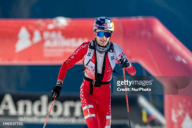 Remi Bonnet from Switzerland is in action during the ISMF Ski Mountaineering World Cup Comapedrosa Individual Race Senior Men in Arinsal, Andorra, on...