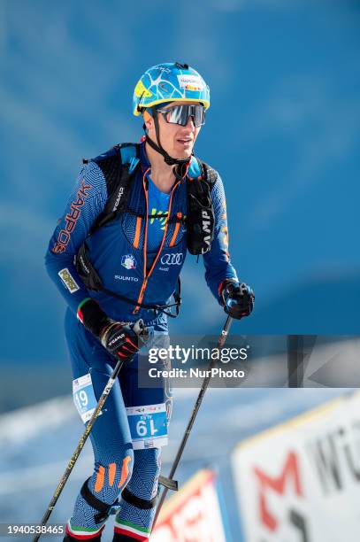 Alex Oberbacher of Italy is in action during the ISMF Ski Mountaineering World Cup Comapedrosa Individual Race Senior Men in Arinsal, Andorra, on...