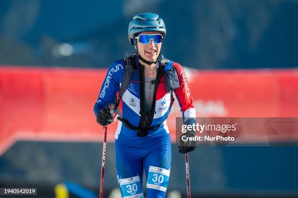 Radua Cantan of France is in action during the ISMF Ski Mountaineering World Cup Comapedrosa Individual Race Senior Men in Arinsal, Andorra, on...