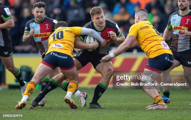 Harlequins' Andre Esterhuizen in action during the Investec Champions Cup match between Harlequins and Ulster Rugby at Twickenham Stoop on January...