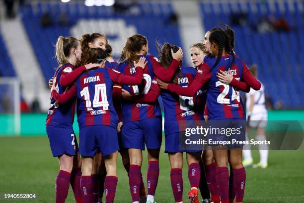 Patri Guijarro of FC Barcelona celebrates a goal dimissed by VAR during the Spanish SuperCup 24, Supercopa de Espana, Semi-Final 2, women football...