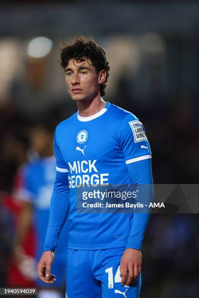 Joel Randall of Peterborough United during the Sky Bet League One match between Peterborough United and Shrewsbury Town at London Road Stadium on...
