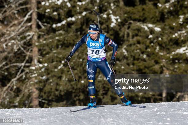 Samuela Comola of Italy is competing in the 12.5 km short individual race at the BMW IBU World Cup in Antholz-Anterselva, Bozen, Italy, on January...