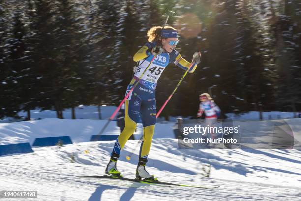 Hanna Oeberg of Sweden is competing in the 12.5 km short individual race at the BMW IBU World Cup in Antholz-Anterselva, Bozen, Italy, on January 19,...