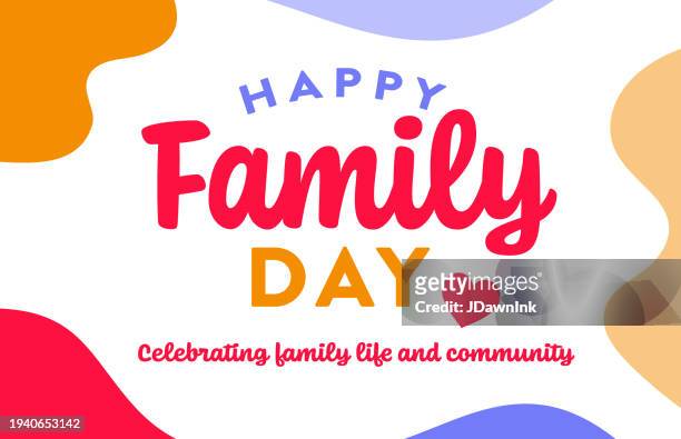 happy family day february commemorative day banner template design - family stock illustrations