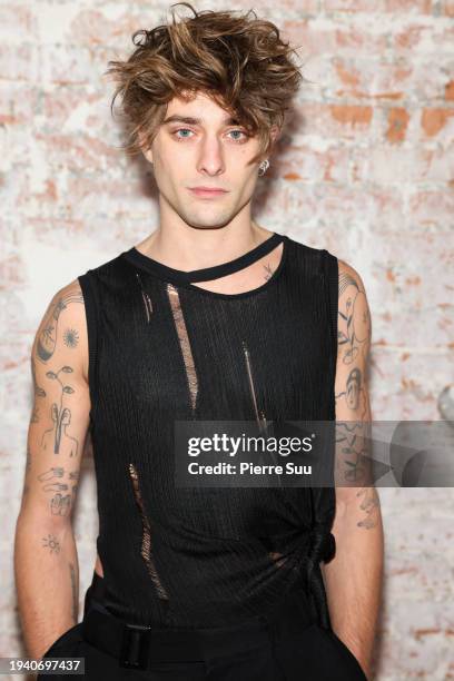 Maxence Danet-Fauvel attends the LGN Louis Gabriel Nouchi Menswear Fall/Winter 2024-2025 show as part of Paris Fashion Week on January 17, 2024 in...