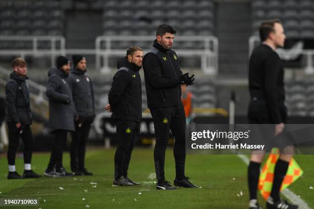 Head Coach Graeme Carrick during the FA Youth Cup match between Newcastle United and AFC Bournemouth at St. James Park on January 17, 2024 in...