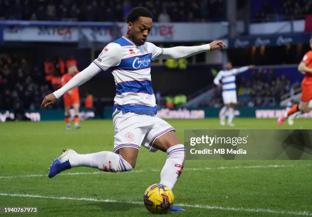 Chris Willock of QPR during the Sky Bet Championship match between Queens Park Rangers and Millwall at Loftus Road on January 20, 2024 in London,...