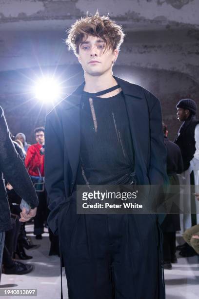 Maxence Danet-Fauvel attends the LGN Louis Gabriel Nouchi Menswear Fall/Winter 2024-2025 show as part of Paris Fashion Week on January 17, 2024 in...