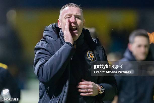 Graham Coughlan Manager of Newport County during the Sky Bet League Two match between Newport County and Wrexham AFC at Rodney Parade on January 20,...