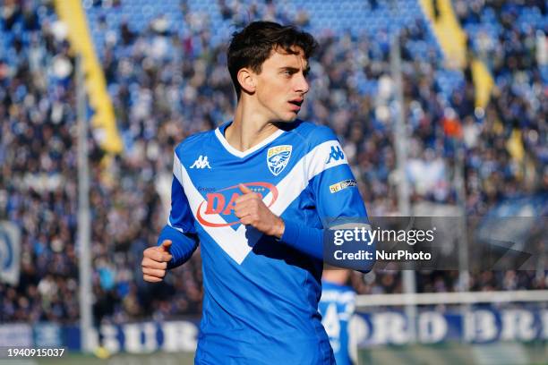 Nicolas Galazzi of Brescia Calcio is playing in the match against FC Sudtirol in Serie BKT at Rigamonti Stadium in Brescia, Italy, on January 20,...