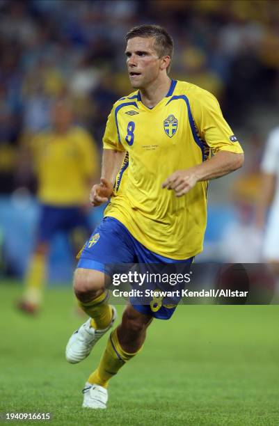 June 10: Anders Svensson of Sweden running during the UEFA Euro 2008 Group D match between Greece and Sweden at Em Stadion on June 10, 2008 in...