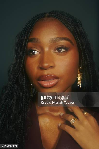 Normani of 'Freaky Tales' are photographed for Los Angeles Times on January 19, 2024 at the LA Times Studio at Sundance Film Festival presented by...