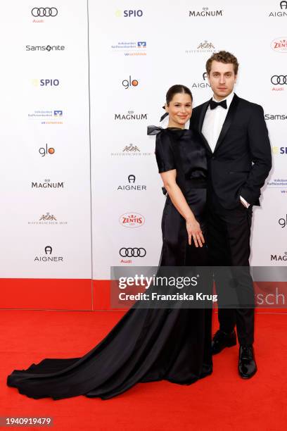 Cristina do Rego and Laszlo Banko Breiding during the German Film Ball 2024 at Hotel Bayerischer Hof on January 20, 2024 in Munich, Germany.