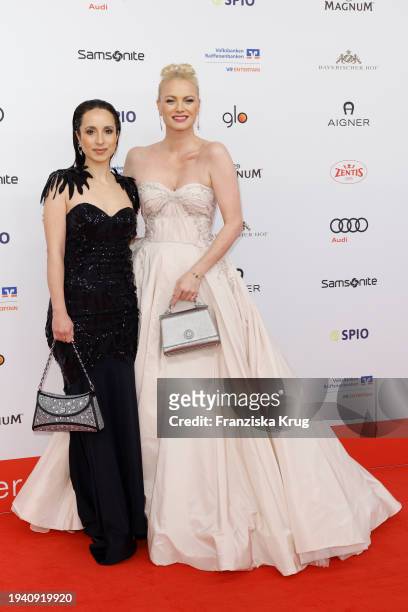 Stephanie Stumph and Franziska Knuppe during the German Film Ball 2024 at Hotel Bayerischer Hof on January 20, 2024 in Munich, Germany.