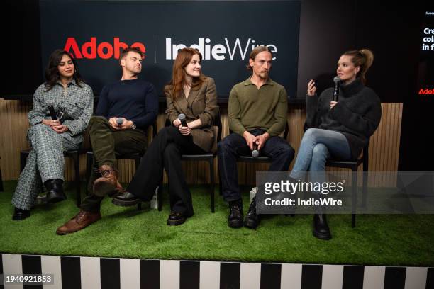 Melissa Barrera, Tommy Dewey, Kayla Foster, Edmund Donovan, and Meghann Fahy at IndieWire and Adobe Present Creator Collaborating in Filmmaking held...