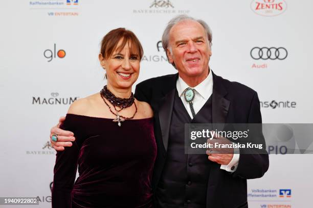 Djamila Mendil and Wolfgang Fierek during the German Film Ball 2024 at Hotel Bayerischer Hof on January 20, 2024 in Munich, Germany.