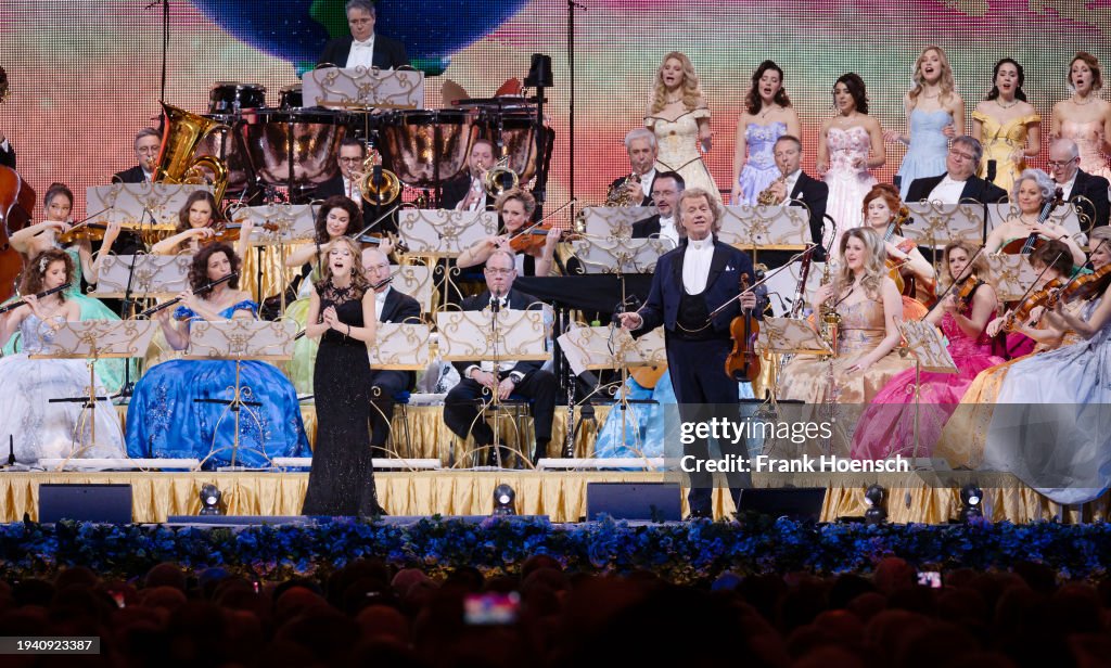 André Rieu Instruments Emma Kok and Andre Rieu perform live on stage during a concert at the ...