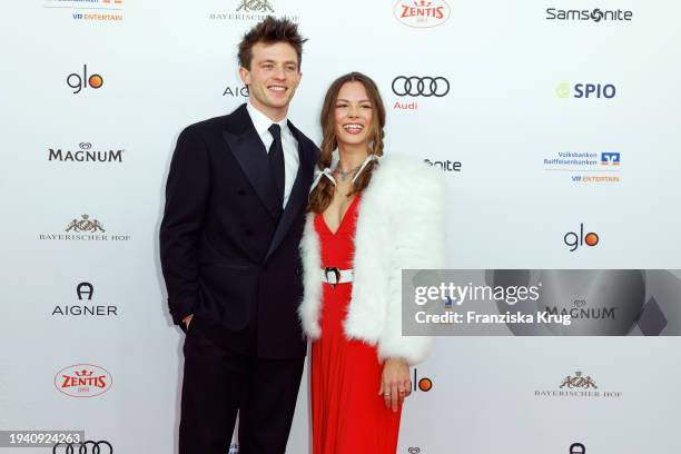 Jannis Niewohner and Lilja van der Zwaag during the German Film Ball 2024 at Hotel Bayerischer Hof on January 20, 2024 in Munich, Germany.