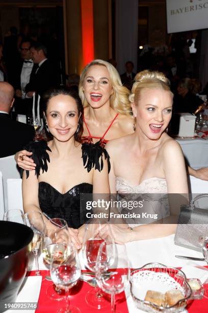 Stephanie Stumph, Silvia Schneider and Franziska Knuppe during the German Film Ball 2024 at Hotel Bayerischer Hof on January 20, 2024 in Munich,...