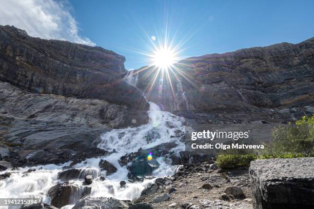 star over the fast waters - bow river stock pictures, royalty-free photos & images