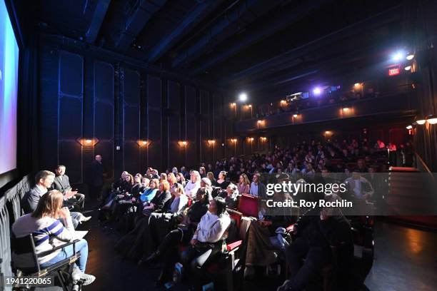 Hillary Busis, Joe Murtagh, Ruth Wilson and Daryl McCormack speak on stage during 'The Woman in the Wall' Premiere Event on January 17, 2024 in New...