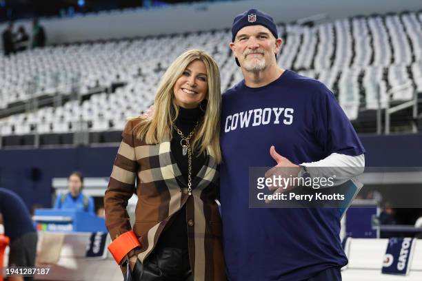 Dallas Cowboys coach Dan Quinn poses for a photo prior to an NFL wild-card playoff football game against the Green Bay Packers at AT&T Stadium on...