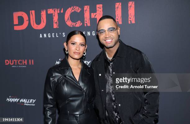 Rocsi Diaz and Terrence J attend Dutch II Movie Screening - A Manny Halley Production on January 17, 2024 in Los Angeles, California.