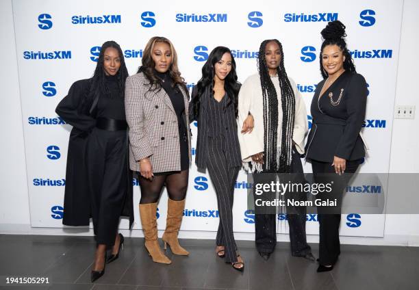 Ebony Obsidian, Mignon, Kj Smith, Novi Brown and Crystal Renee Hayslett visit the SiriusXM Studios on January 17, 2024 in New York City.