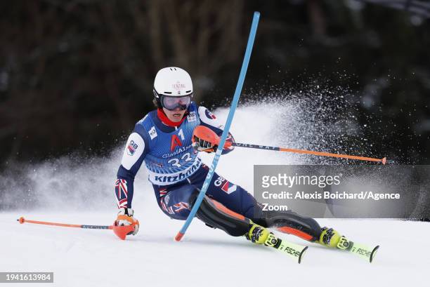 Billy Major of Team Great Britain in action during the Audi FIS Alpine Ski World Cup Men's Slalom on January 21, 2024 in Kitzbuehel, Austria.