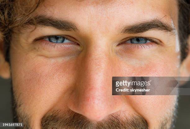 blue-eyed man. - human nose stock pictures, royalty-free photos & images