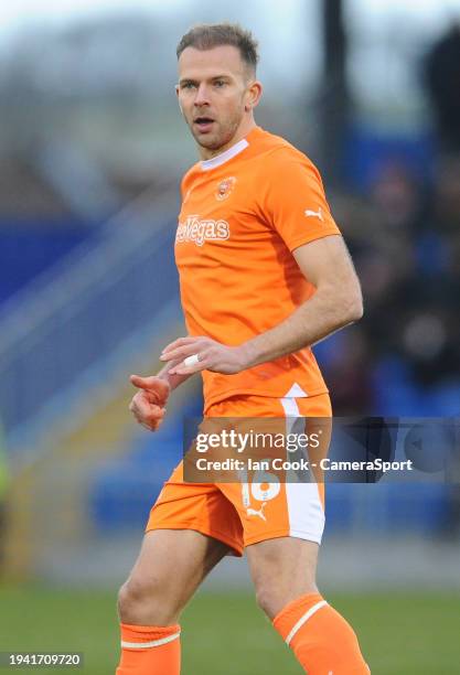 Blackpool's Jordan Rhodes during the Sky Bet League One match between Bristol Rovers and Blackpool at Memorial Stadium on January 20, 2024 in...