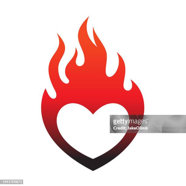 heart on fire - flame emoji stock illustrations