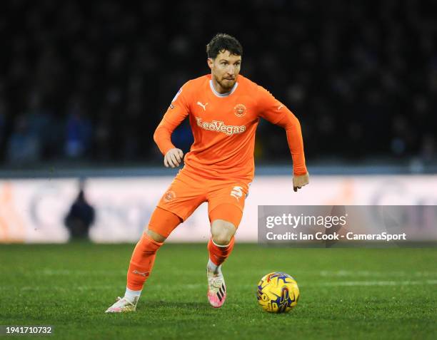 Blackpool's Matthew Pennington during the Sky Bet League One match between Bristol Rovers and Blackpool at Memorial Stadium on January 20, 2024 in...